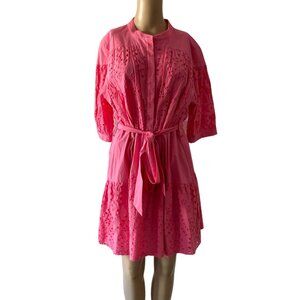 Scoop NYC Vibrant Pink Lace Mini Dress